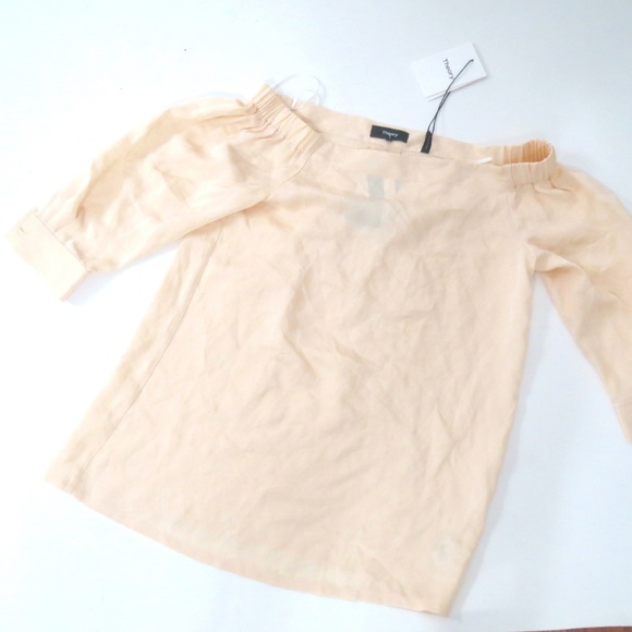THEORY NEW Peach Cream Silk Joscla Poplin Top NEW - Picture 6 of 6